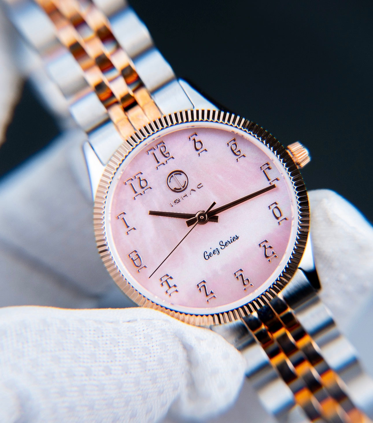 Lady Elegance Rosegold on silver Watch