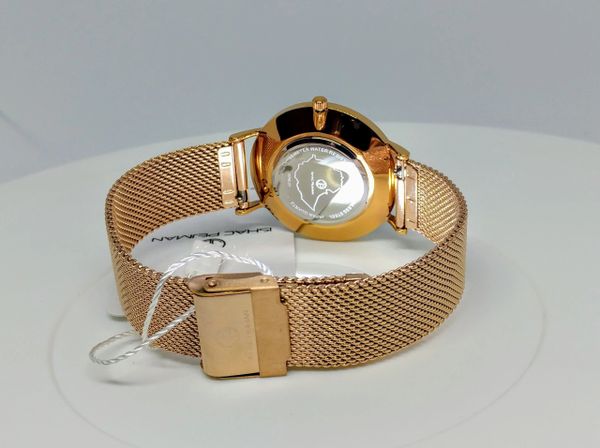 Ge'ez Lady Elegance's 5 ATM Quartz Watch (Black Face/ Rose Gold strap chain)