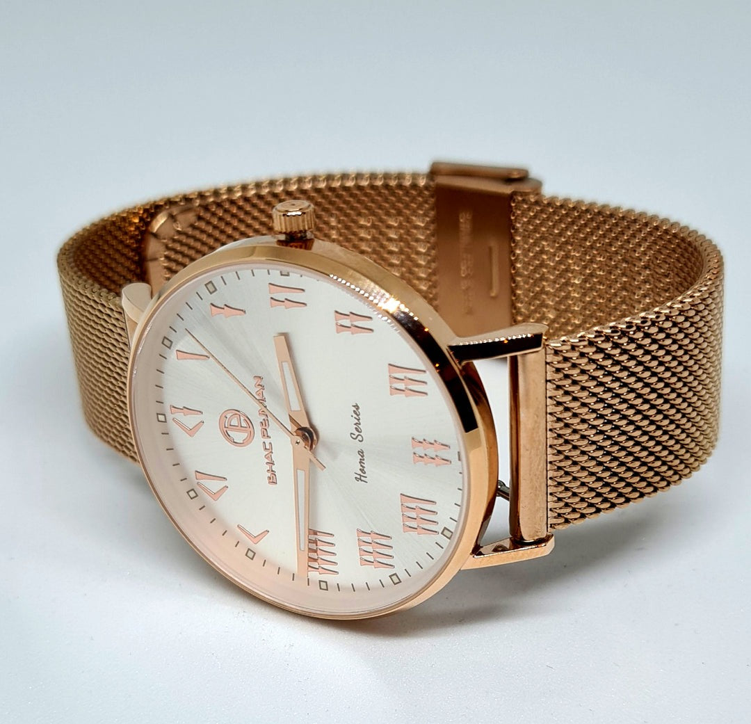 Persian Lady Elegance's 5 ATM All Stainless Steel Japan Quartz Watch (Rose Gold Case Silver Dial)