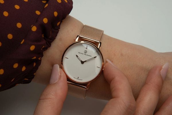 Lady Elegance's 5 ATM All Stainless Steel Japan Quartz Watch (White Face with Rose Gold Plating Band