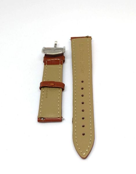 Genuine Italian Leather Strap,18mm , Silver Buckle, Light Brown