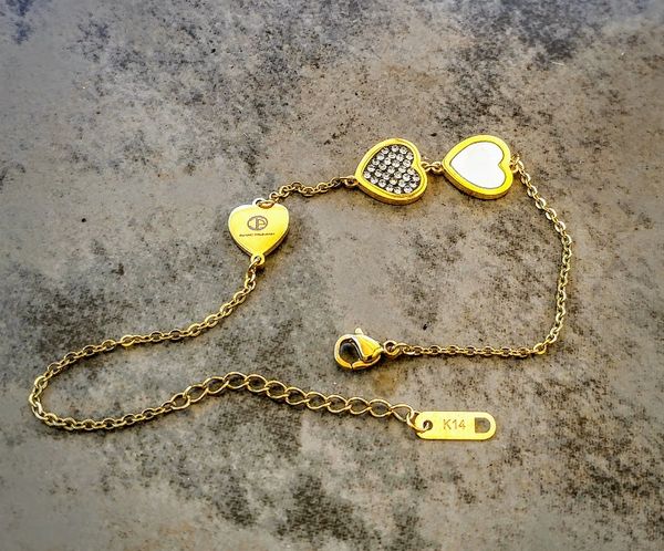 Lady Elegance bands 14k gold over Stainless Steel wit Zircon Crystals