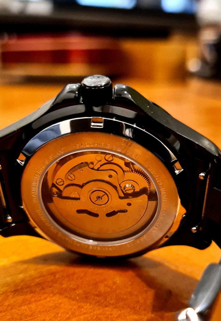 Bold IP 10 ATM Full Automatic Mechanical Watch (Black Case Black Dial Gold IP logo)