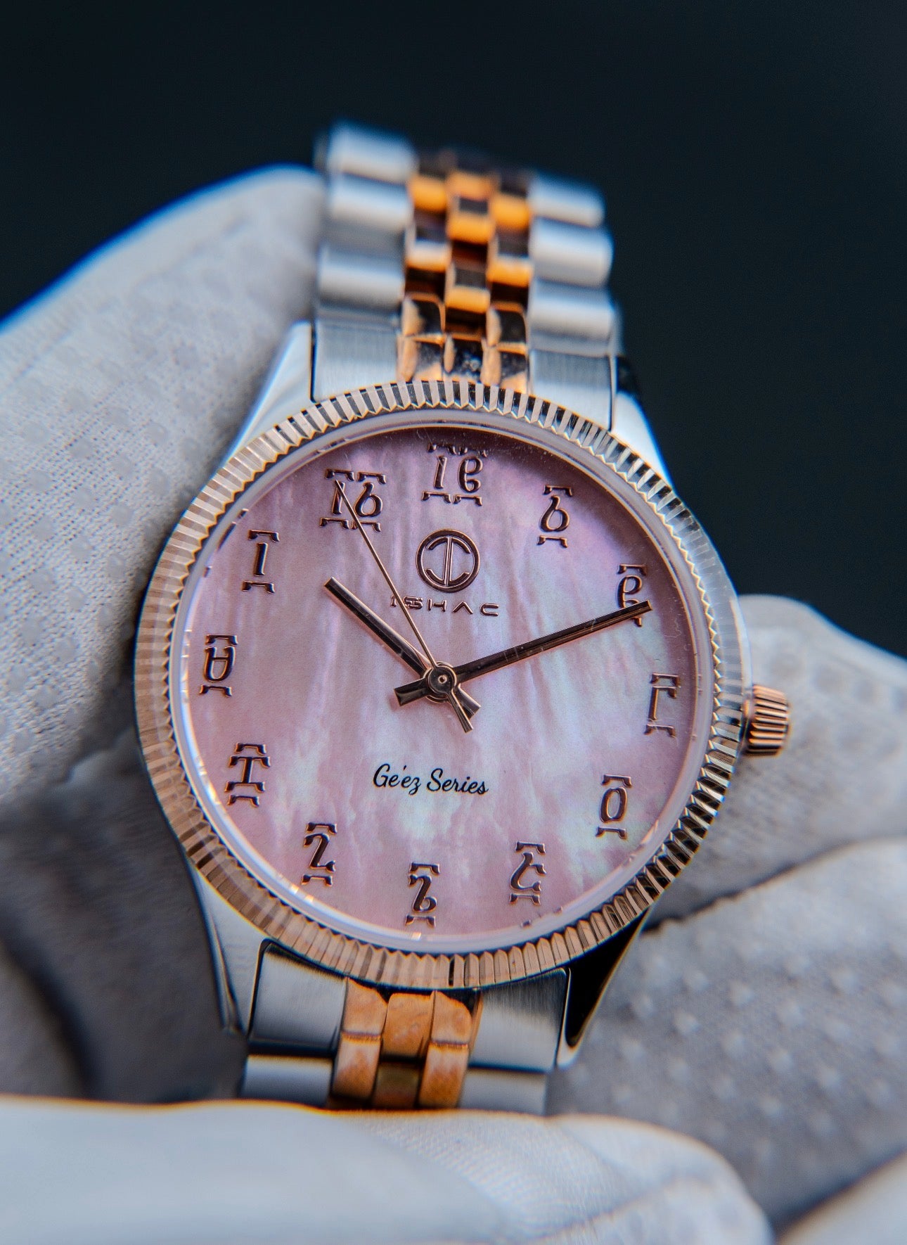 Lady Elegance Rosegold on silver Watch