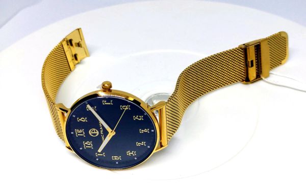 Ge'ez Gentleman's 5 ATM Quartz Watch (Black Face/ Yellow Gold Strap chain)
