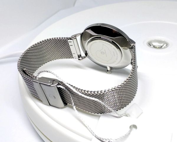 Ge'ez Lady Elegance's 5 ATM Quartz Watch (Blue Face/ Silver Strap Stainless steel Chain)