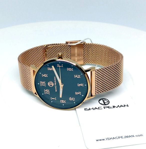 Ge'ez Lady Elegance's 5 ATM Quartz Watch (Black Face/ Rose Gold strap chain)