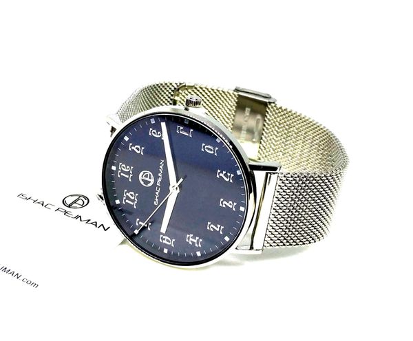 Ge'ez Lady Elegance's 5 ATM Quartz Watch (Blue Face/ Silver Strap Stainless steel Chain)