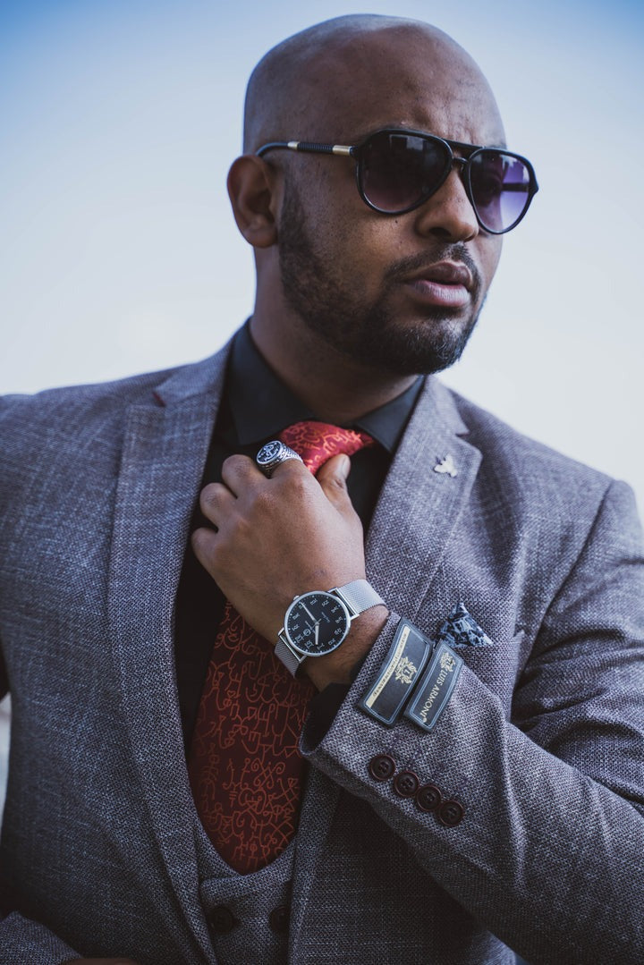 Ge'ez Gentleman's 5 ATM Quartz Watch (Blue face/ Silver Strap Chain)