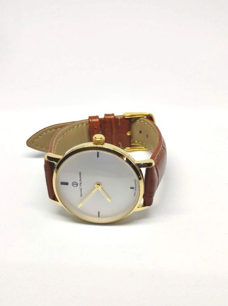 Genuine Italian Leather Strap, 18mm, Gold Buckle, Light Brown