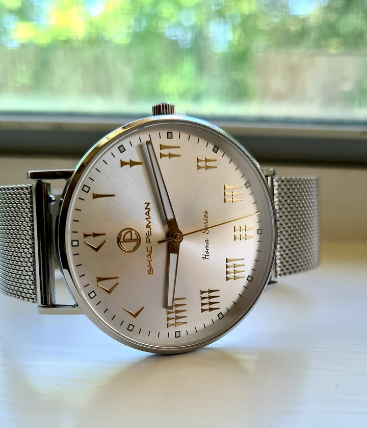 Persian Gentleman's 5 ATM All Stainless Steel Japan Quartz Watch Silver Case Silver  Dial