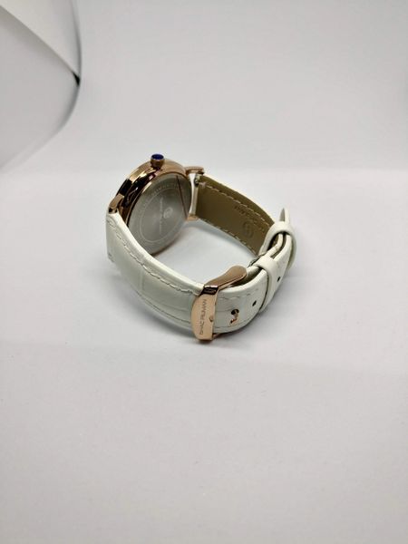 Genuine Italian Leather Strap, 18mm, Rose Gold Buckle, White